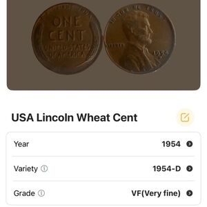 1954 D Lincoln Wheat Penny